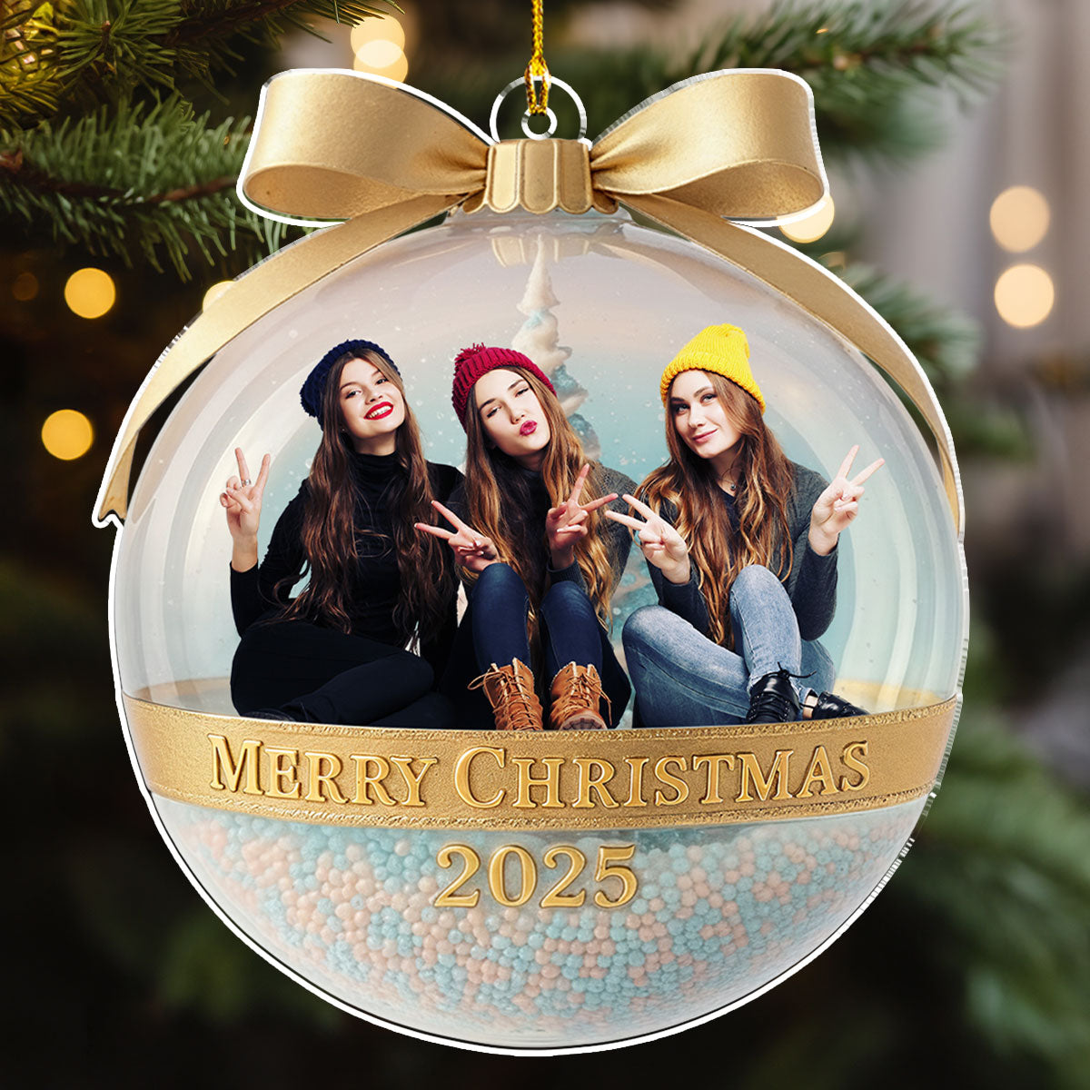 Custom Photo Friendship Christmas Ornament, Best Friend Gift • The Best Part Of Life - Personalized Acrylic Ornament