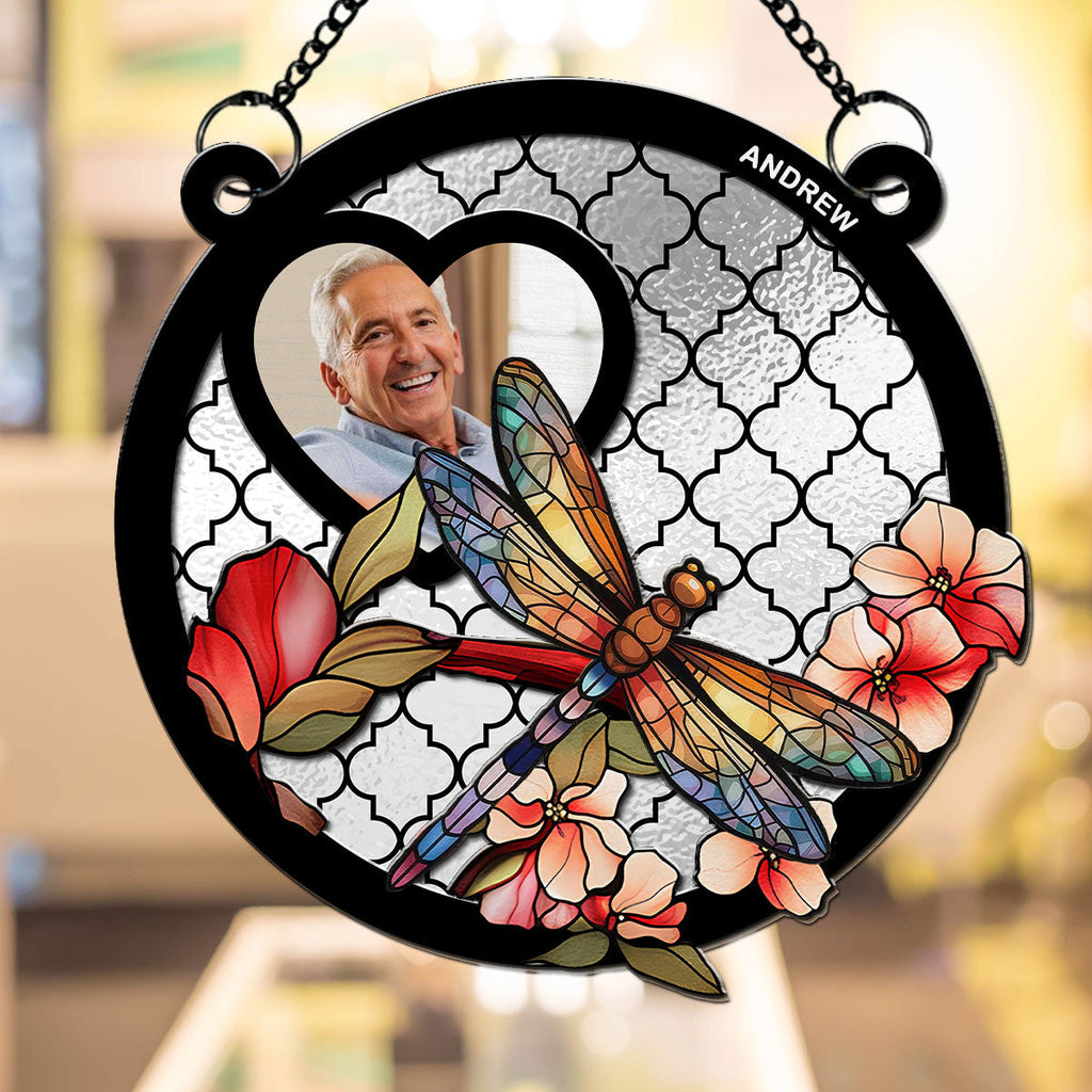Custom Photo Memorial Hanging Decor, Remembrance Keepsake • I Am By Your Side - Personalized Suncatcher