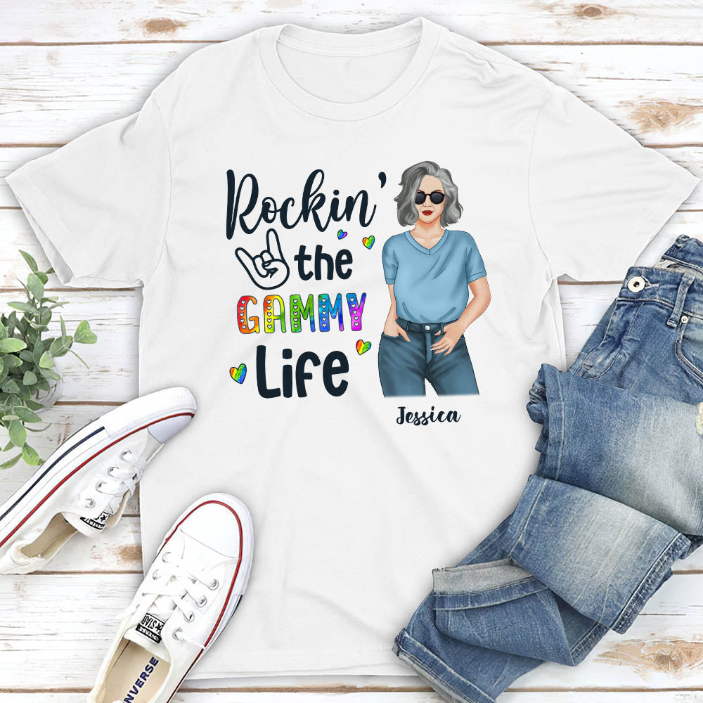 Custom Christmas & Birthday Gift for Grandma • Rockin’ The Grandma Life 1 - Personalized Unisex T-shirt