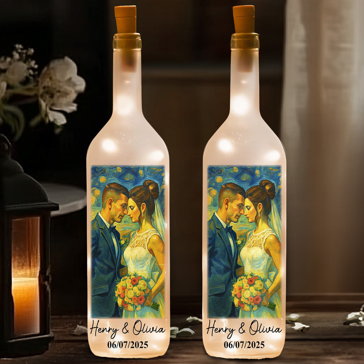 Our Wedding Day Gift - Personalized Bottle Lamp