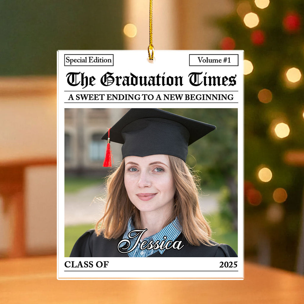 Custom Photo Family Ornament, Christmas Gift for Family Members • The Graduation Times - Personalized Acrylic Ornament