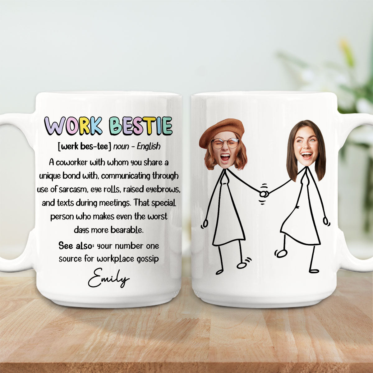 Custom Photo Coworker, Christmas & Birthday Team Appreciation Gift • Office Soulmate - Personalized Coffee Mug