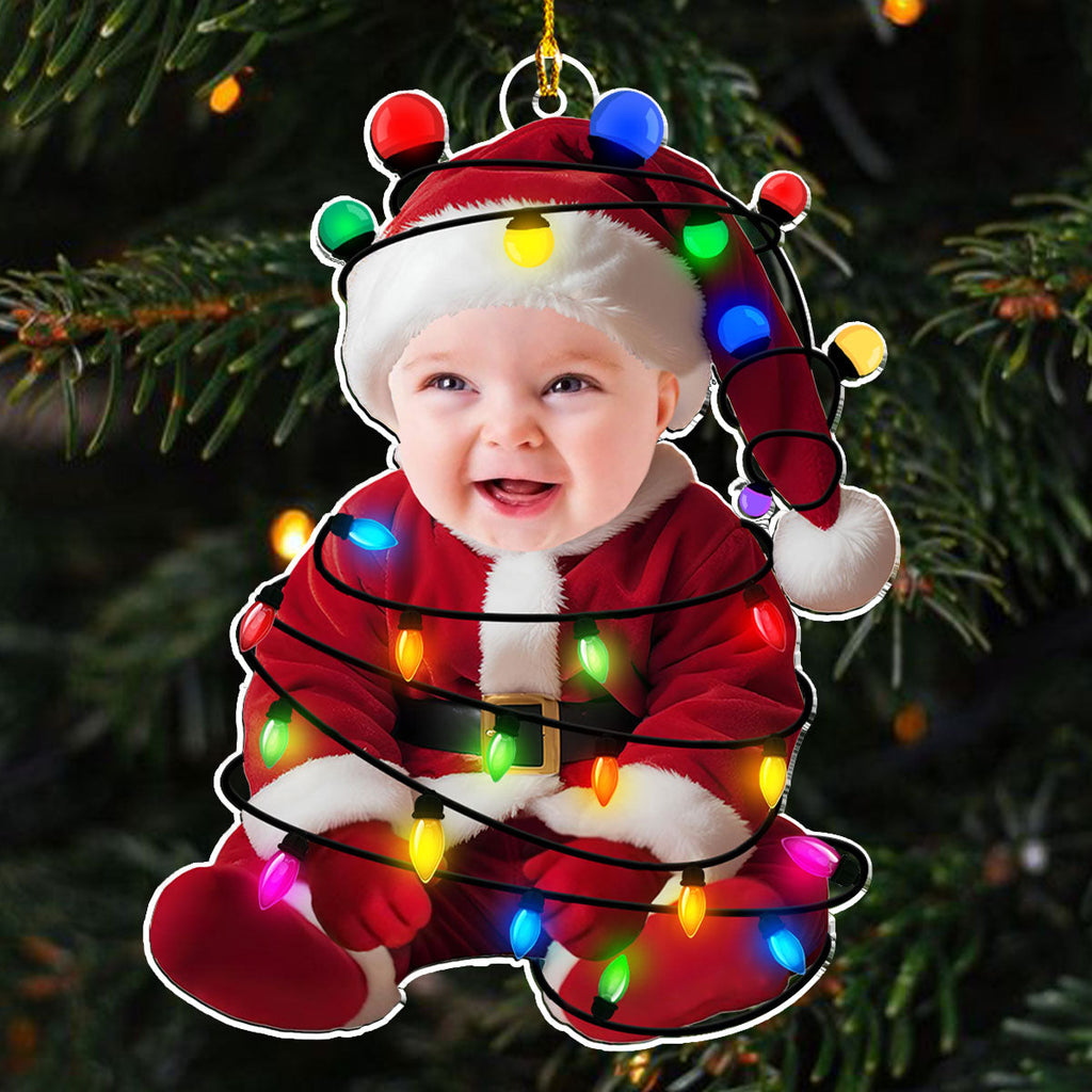 Custom Photo Baby Christmas Ornament for New Parents • Photo Funny Baby Merry Christmas - Personalized Acrylic Ornament