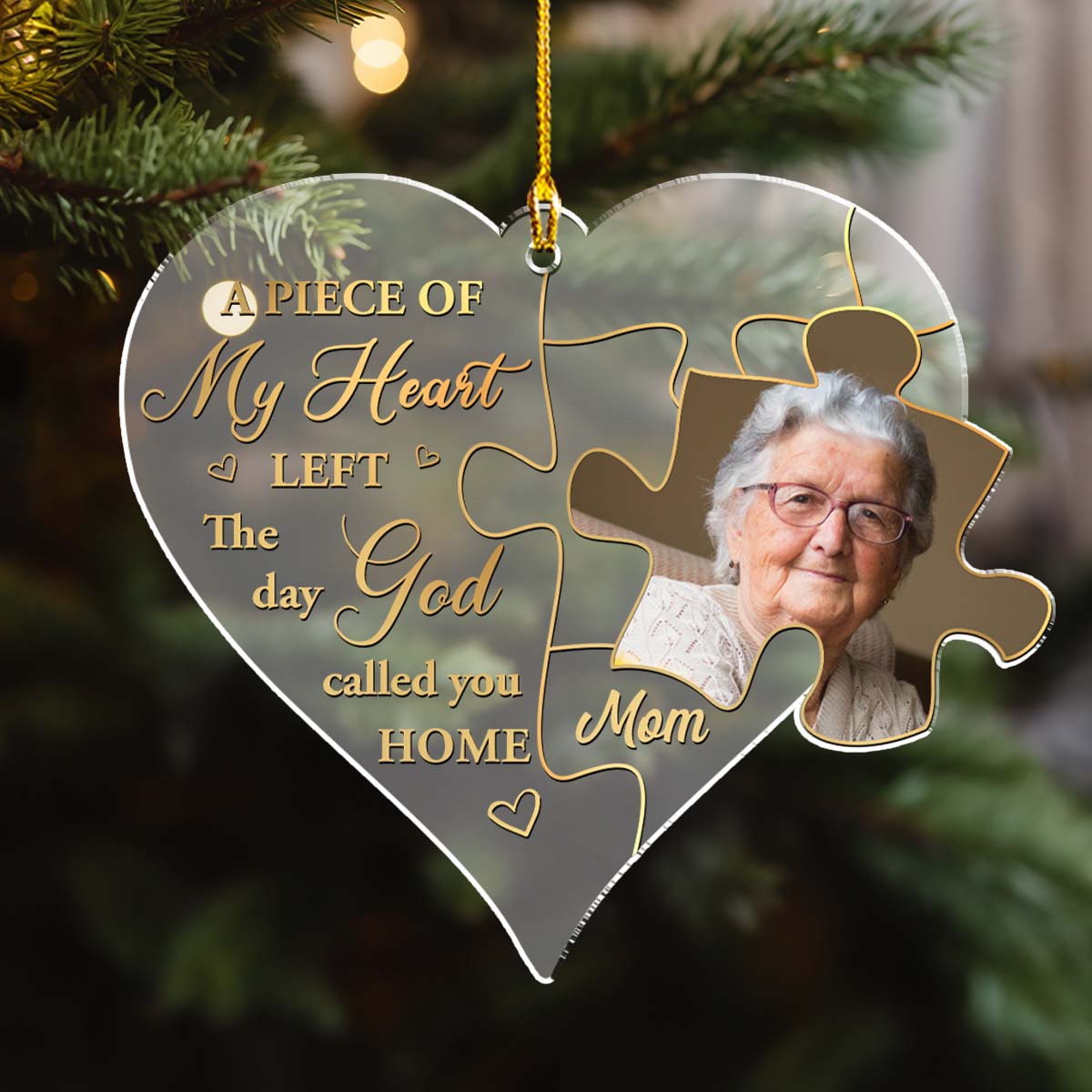 Custom Photo Memorial Christmas Ornament, Sympathy Keepsake • The Day God Called You - Personalized Frosted Acrylic Ornament
