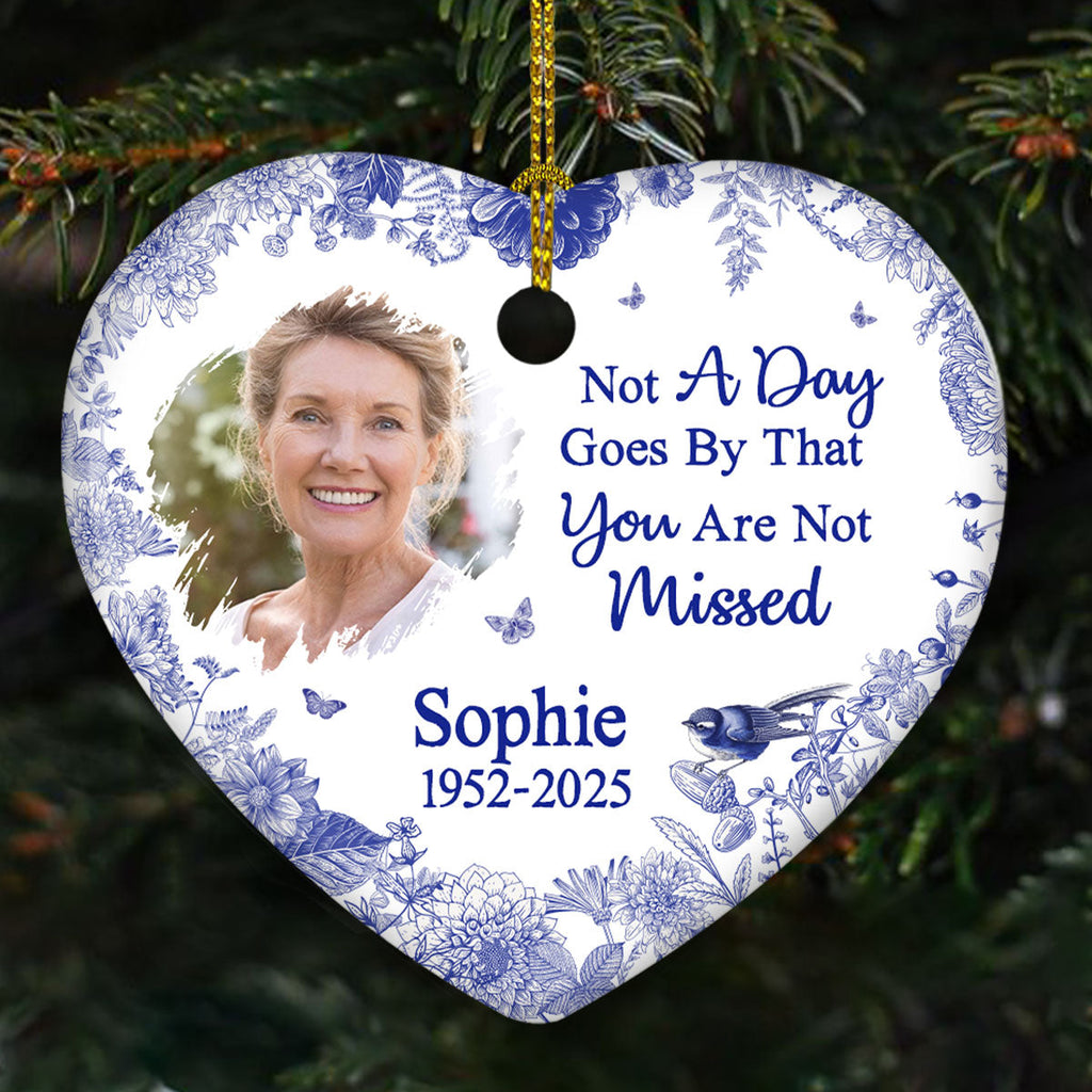 Custom Photo Memorial Christmas Ornament, Sympathy Keepsake • I Am Always With You - Personalized Ceramic Ornament