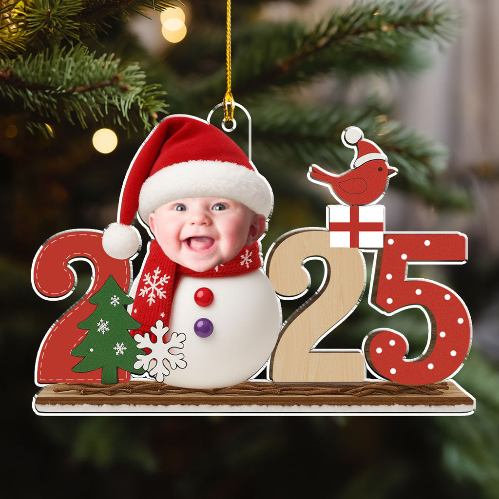 Custom Photo Family First Christmas Ornament • Cute Christmas - Personalized Acrylic Ornament