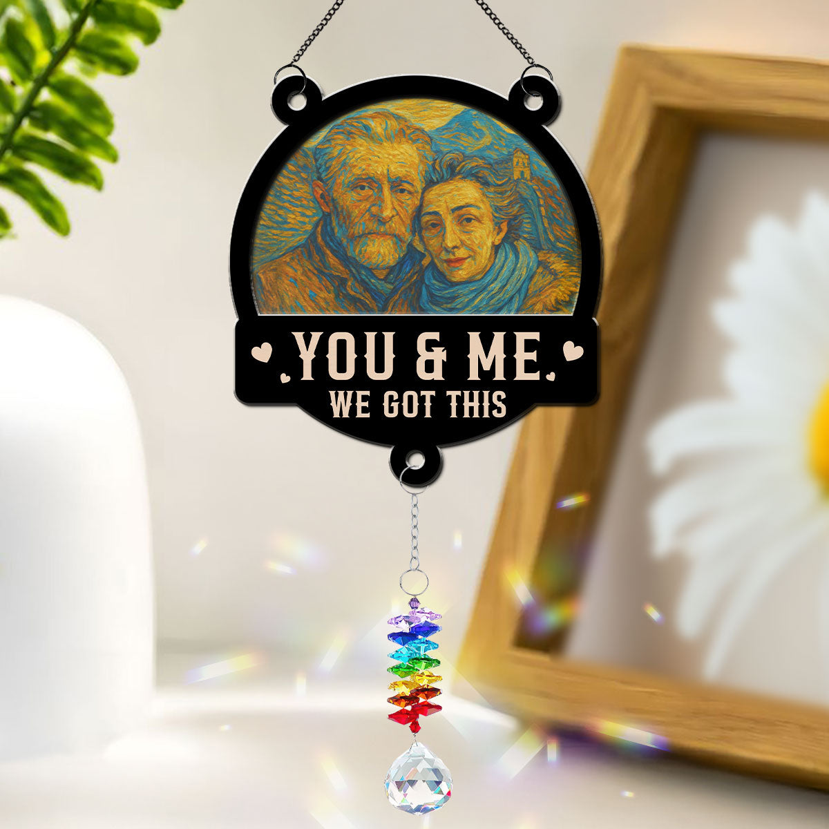 Custom Photo Couple Hanging Decor, Anniversary Valentine's Day Gifts • We Got This Until Our Last Breath - Personalized Suncatcher With Crystal Rainbow Charm