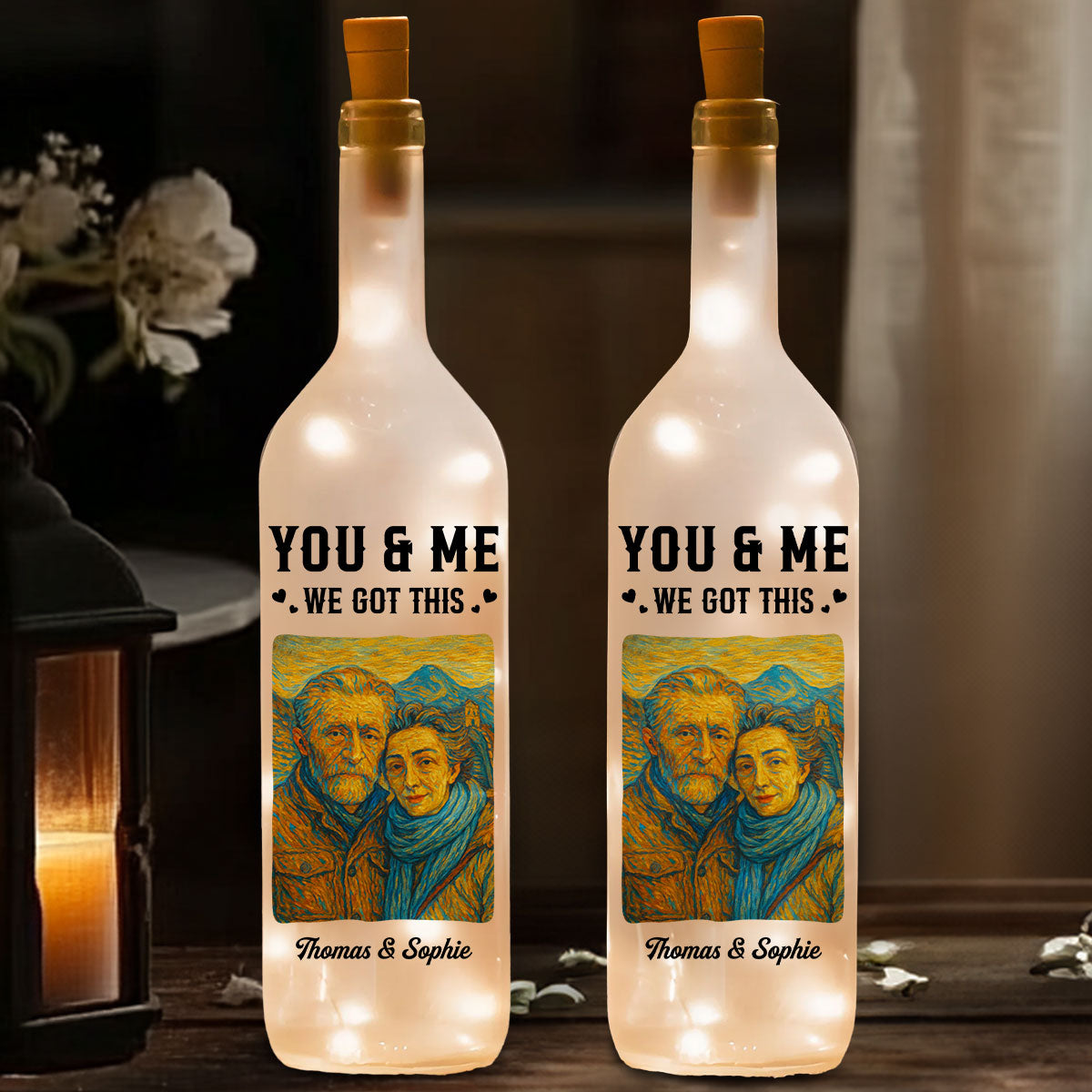 You And Me We Got This - Personalized Bottle Lamp
