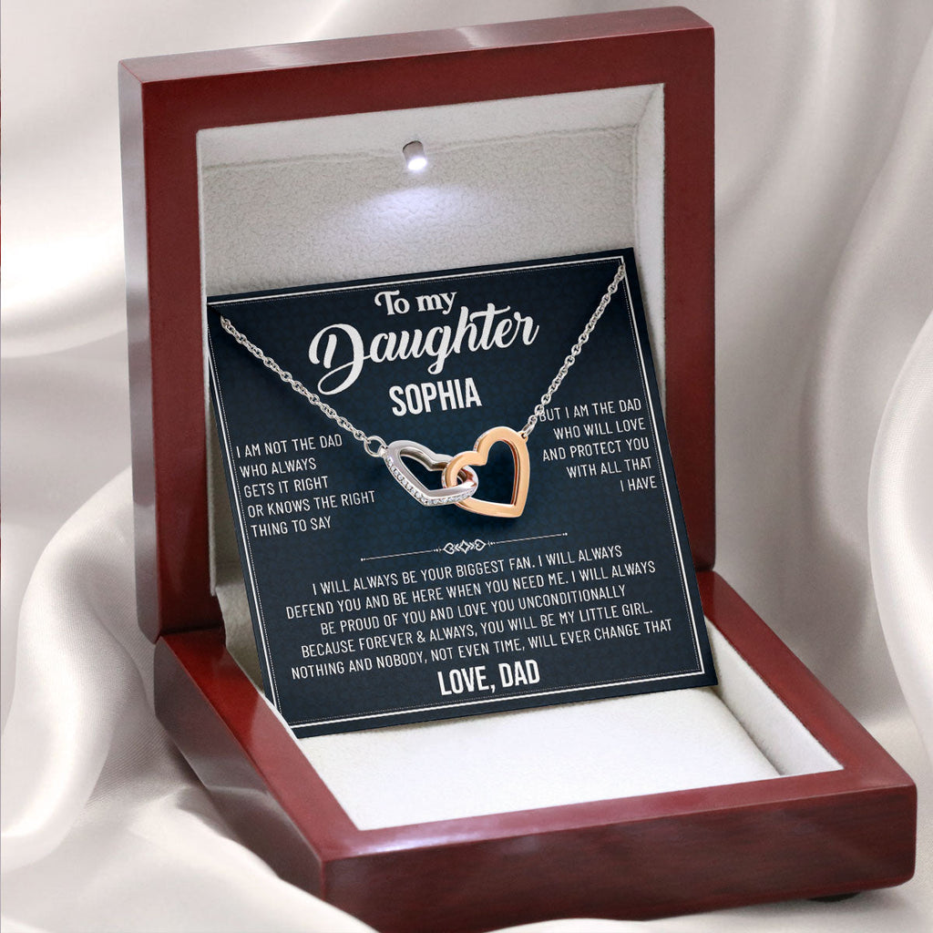 Always Will Love And Protect You - Personalized Interlocking Heart Necklace