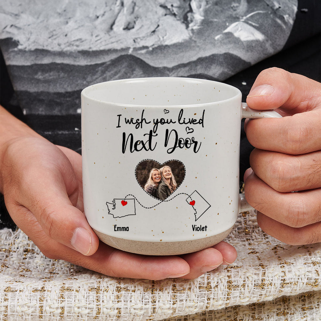 Custom Photo Best Friend, Christmas & Birthday Friendship Keepsake Gift • I Wish We Lived Closer Photo - Personalized Pottery Mug