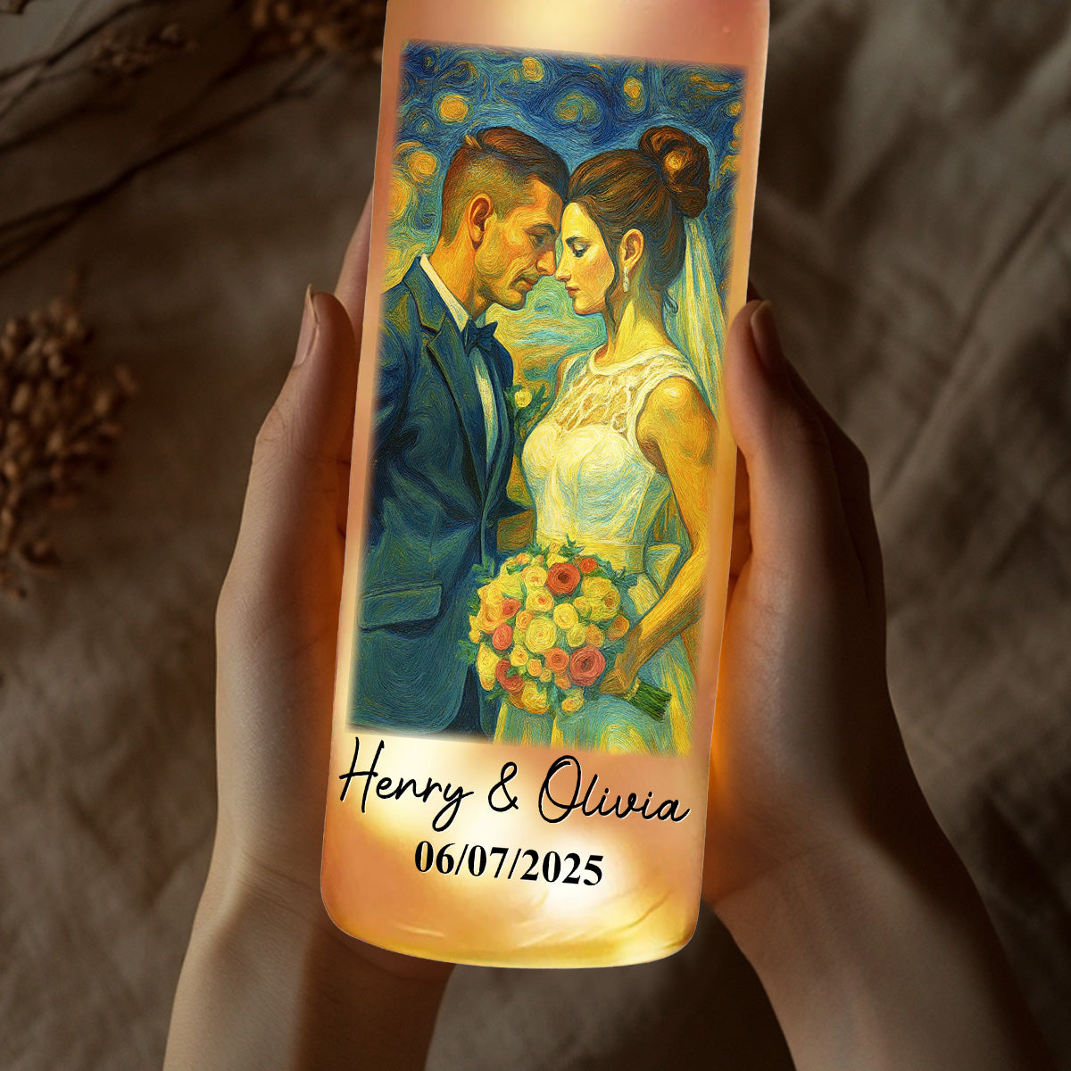 Our Wedding Day Gift - Personalized Bottle Lamp