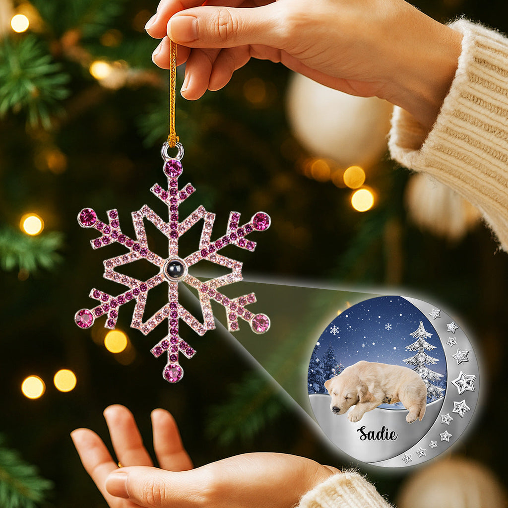 Custom Photo Keepsake Christmas Ornament • Beside You - Personalized Photo Snowflake Projection Ornament