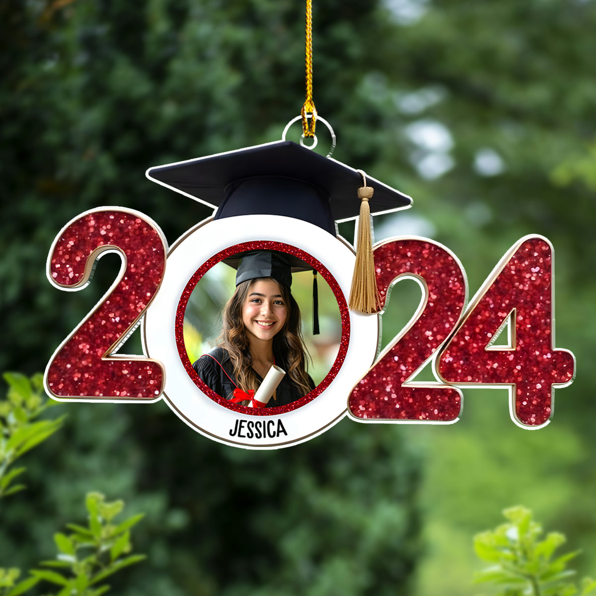 Custom Photo Keepsake Christmas Ornament • Photo Happy Graduation - Personalized Acrylic Ornament