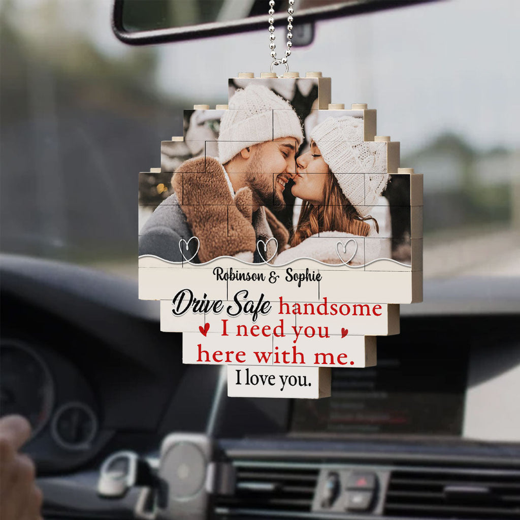 Drive Safe Handsome - Personalized Puzzle Car Ornament