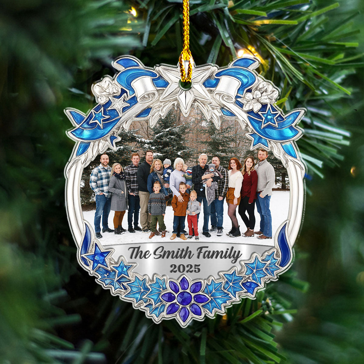Custom Photo Family Ornament, Christmas Gift for Family Members • Family Is The Greatest Gift - Personalized Acrylic Ornament