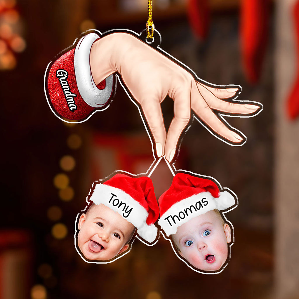 Custom Photo Family Ornament, Christmas Gift for Family Members • Christmas, My Child, Is Love In Action - Personalized Acrylic Ornament