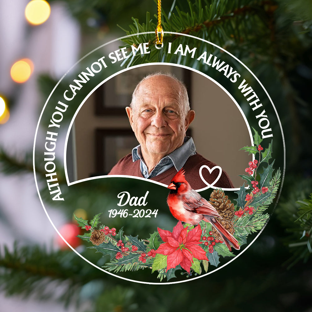 Custom Photo Memorial Christmas Ornament, Sympathy Keepsake • You Are Not Missed - Personalized Acrylic Ornament
