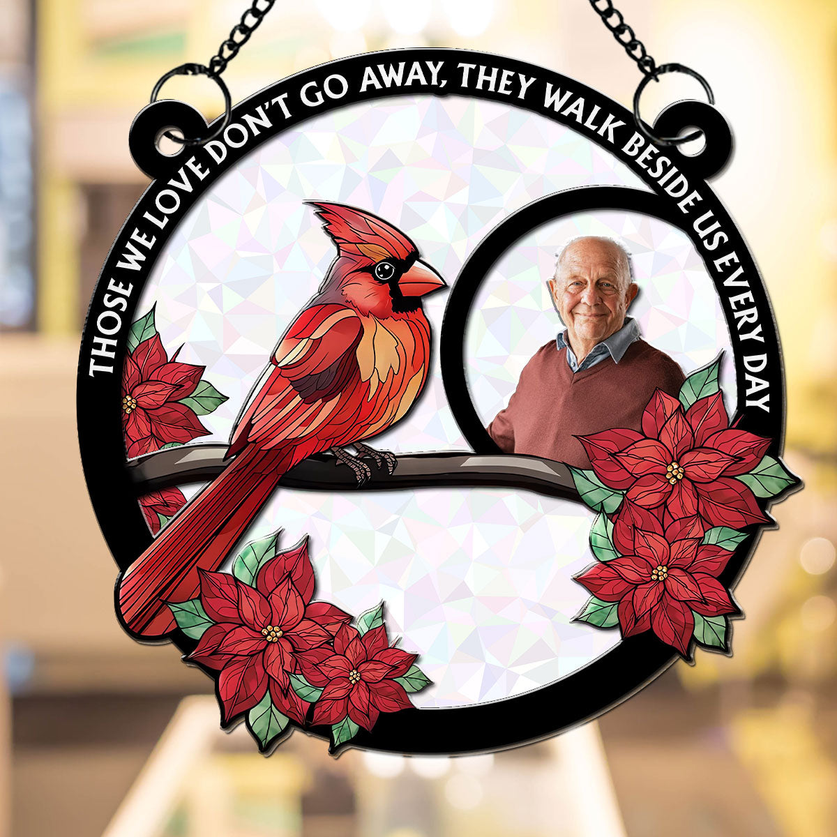 Custom Photo Memorial Hanging Decor, Remembrance Keepsake • Although You Cannot See Me I Am Always With You - Personalized Suncatcher