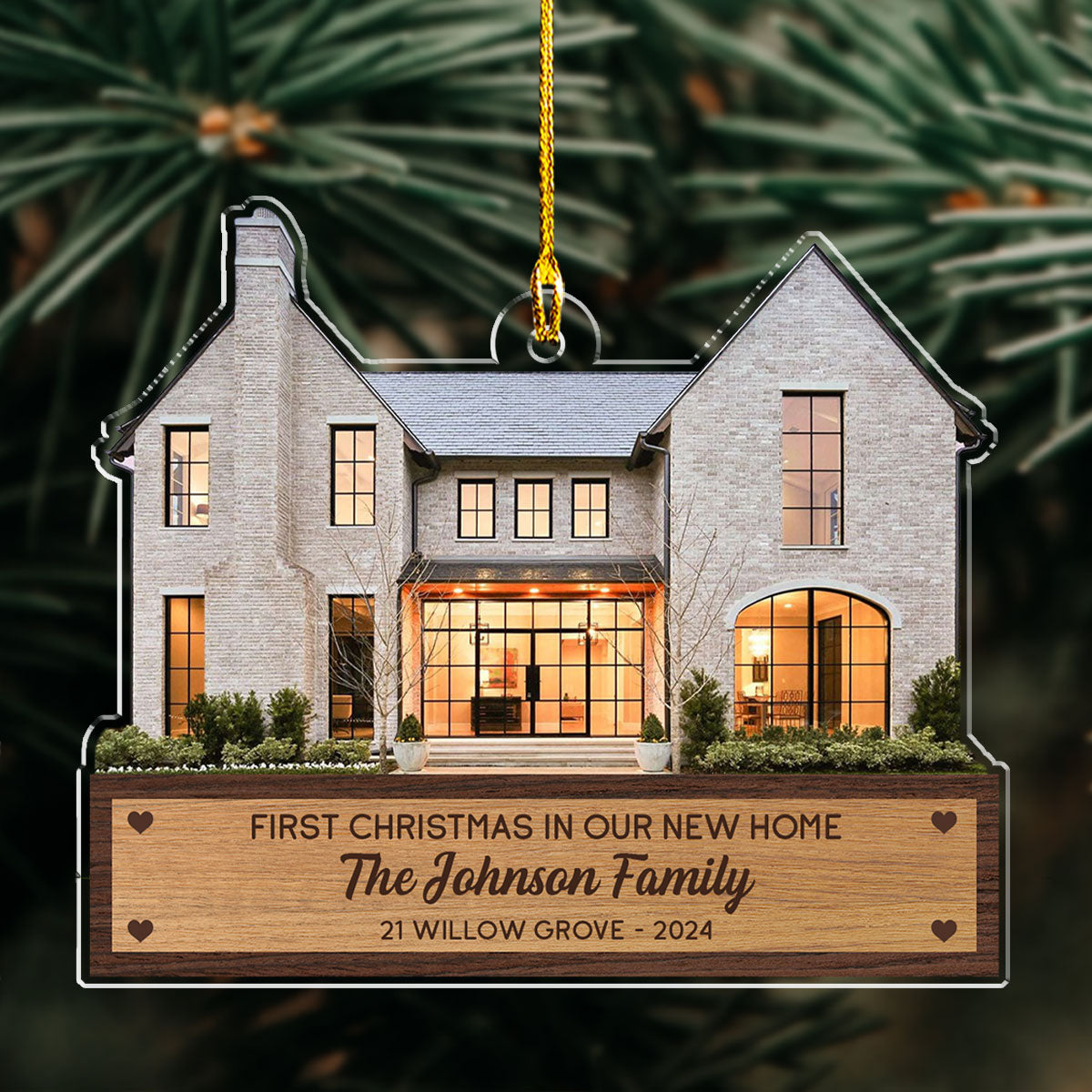 Custom Photo Family First Christmas Ornament • First Christmas In Our New Home Photo - Personalized Acrylic Ornament