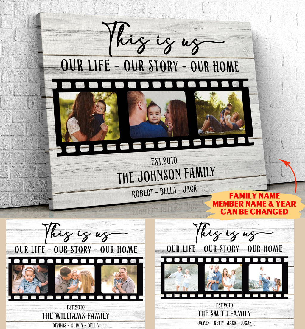 This Is Us - Personalized Photo Canvas - Family Canvas - Wall Art For Family