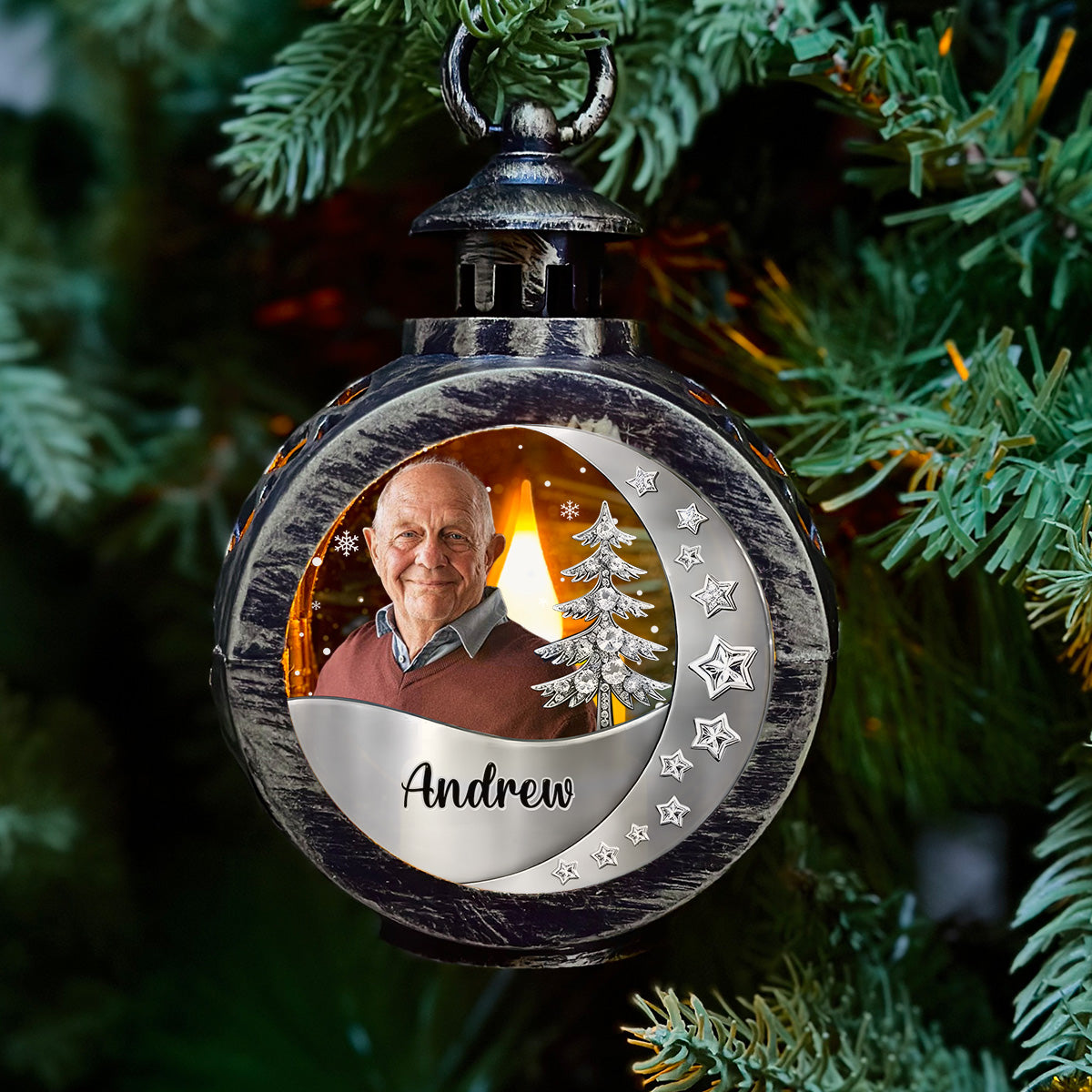 Custom Photo Memorial Christmas Night Light, Remembrance Gifts • Still With You - Personalized 3D Effect Christmas Lantern
