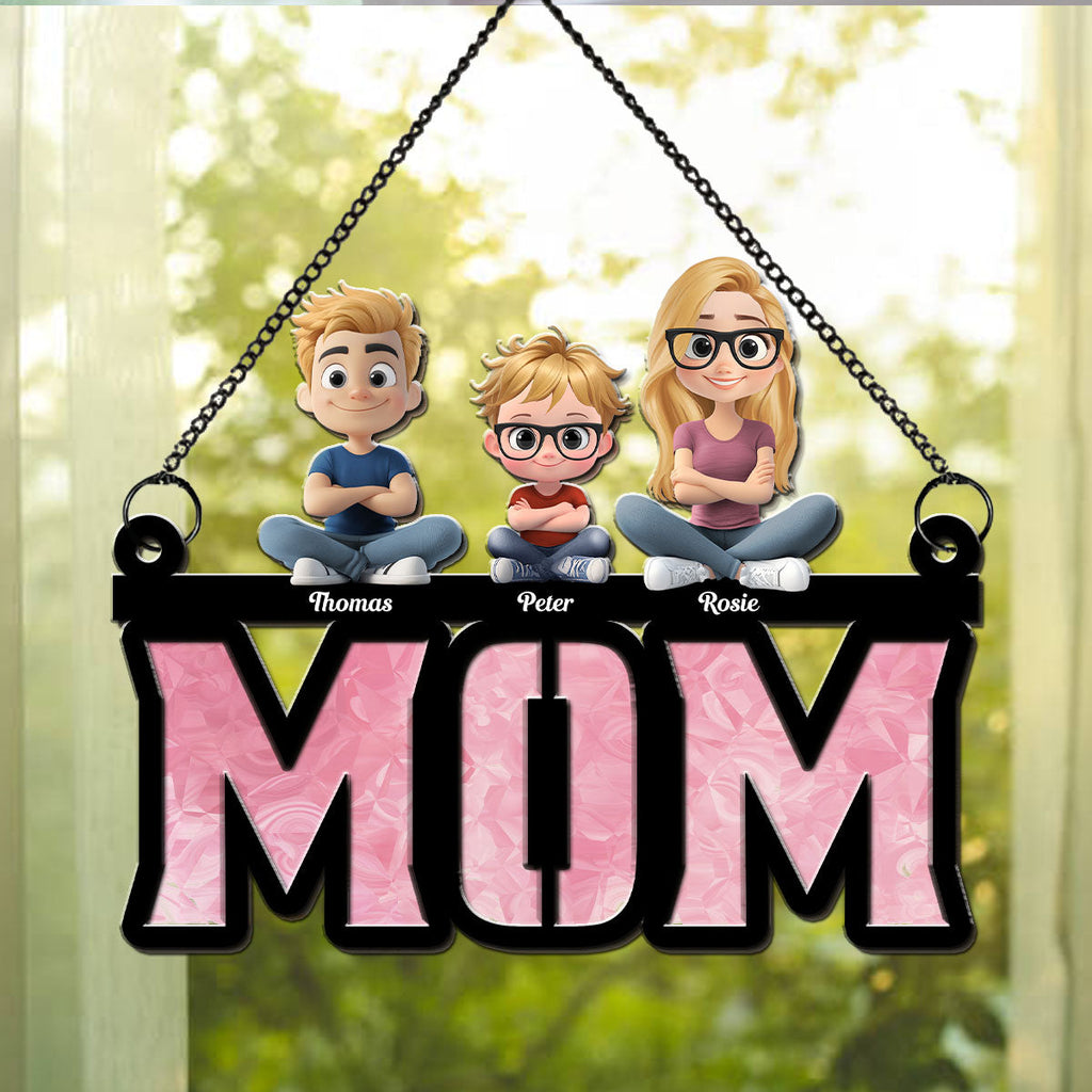 Custom Hanging Decor for Mom Daughter, Mother's Day Gifts • Mother Is Our Sunshine - Personalized Suncatcher