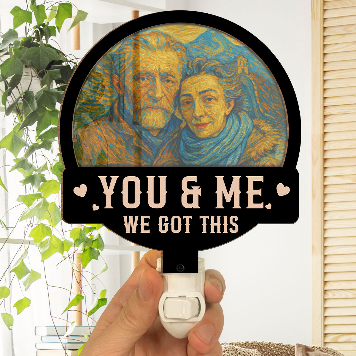 Custom Photo Couple Gift for Anniversary, Valentine's Day, Christmas • We Got This Husband Wife - Personalized Wood And Acrylic Night Light