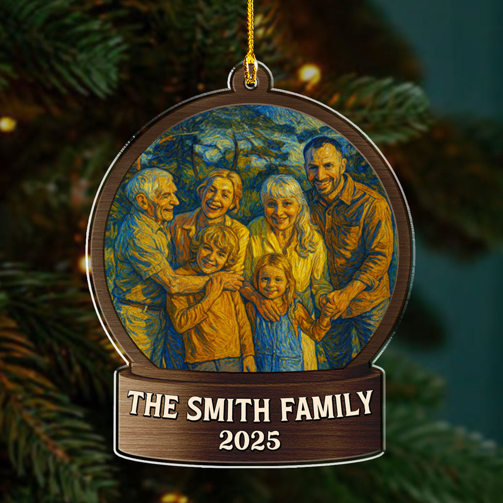 Custom Photo Family Ornament, Christmas Gift for Family Members • Home Sweet Home - Personalized Acrylic Ornament