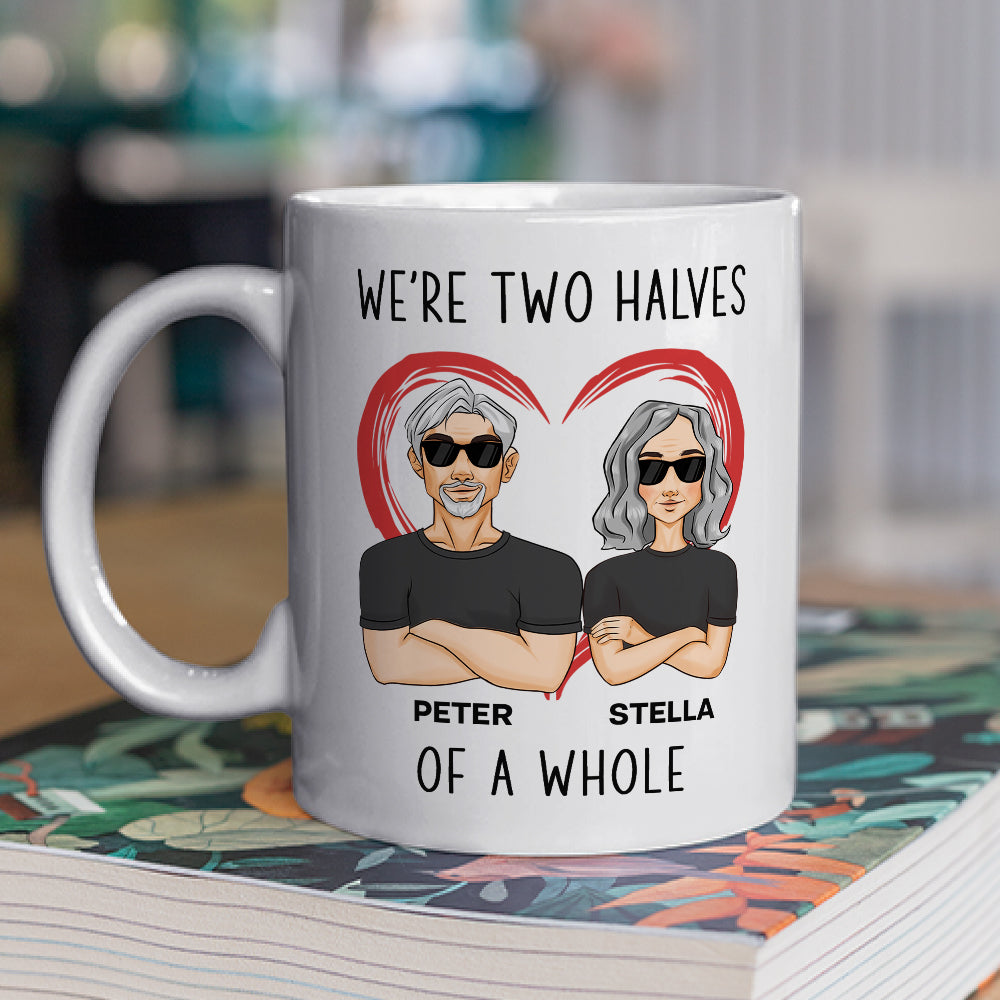 Custom Anniversary Keepsake Gifts For Couple • Two Halves Of A Whole - Personalized Coffee Mug
