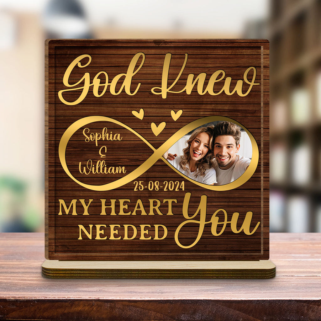 Custom Couple's Decor, Anniversary & Wedding Gift • I Need You Love - Personalized 2-Layer Wood Plaque With Flat Base