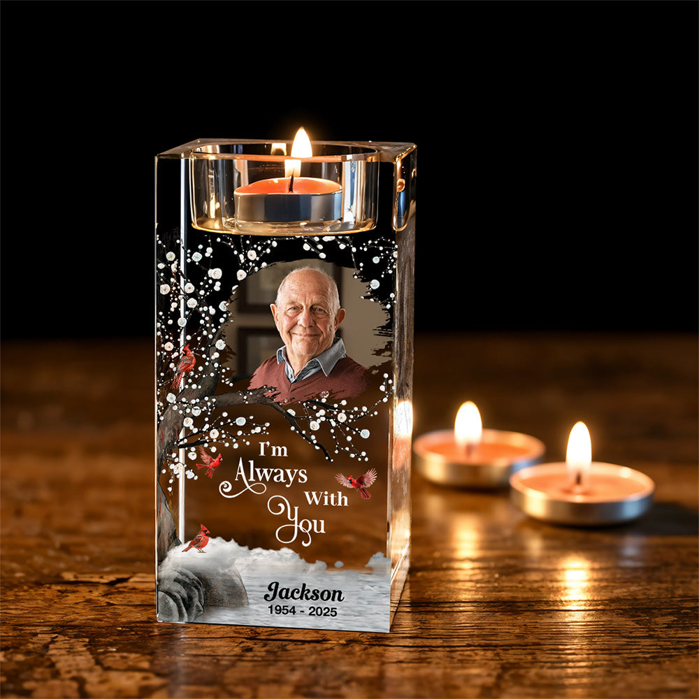 Always With You - Personalized Crystal Candle Holder