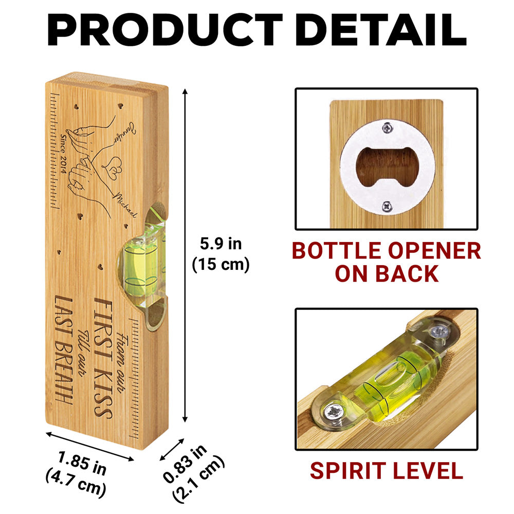 Only Love - Personalized Engraved Wooden Spirit Level Bottle Opener