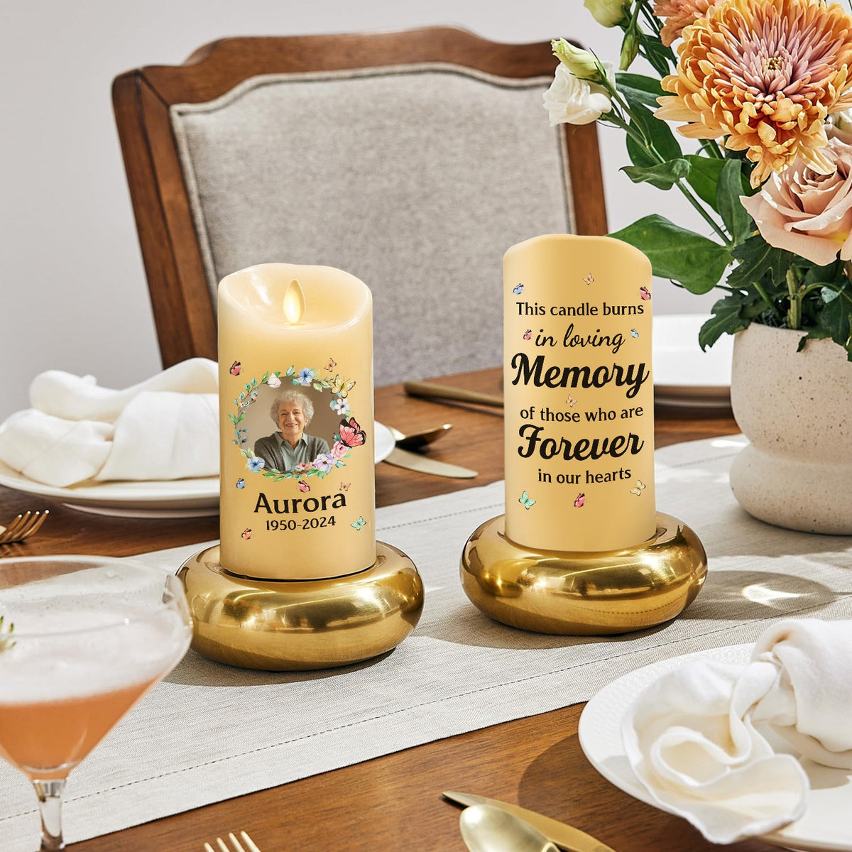 This Candle Burns In Loving Memory - Personalized LED Candle