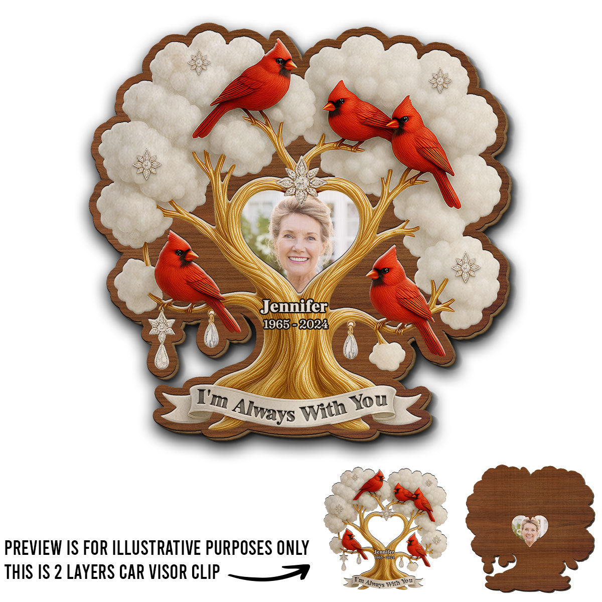 In Memory - Personalized Car Visor Clip