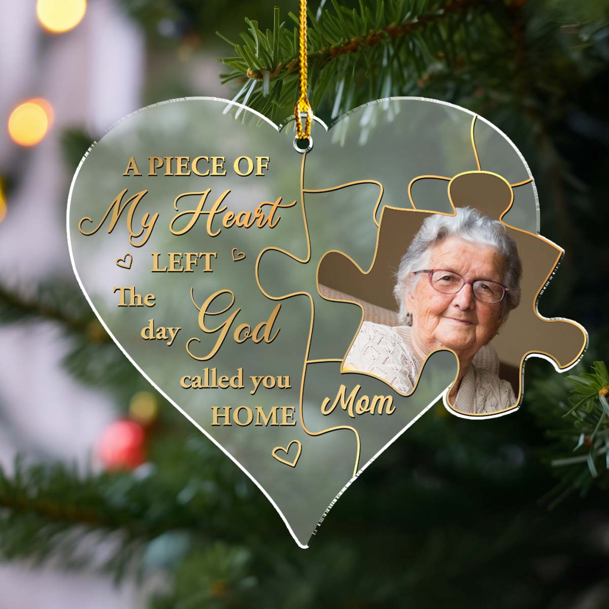 Custom Photo Memorial Christmas Ornament, Sympathy Keepsake • The Day God Called You - Personalized Frosted Acrylic Ornament