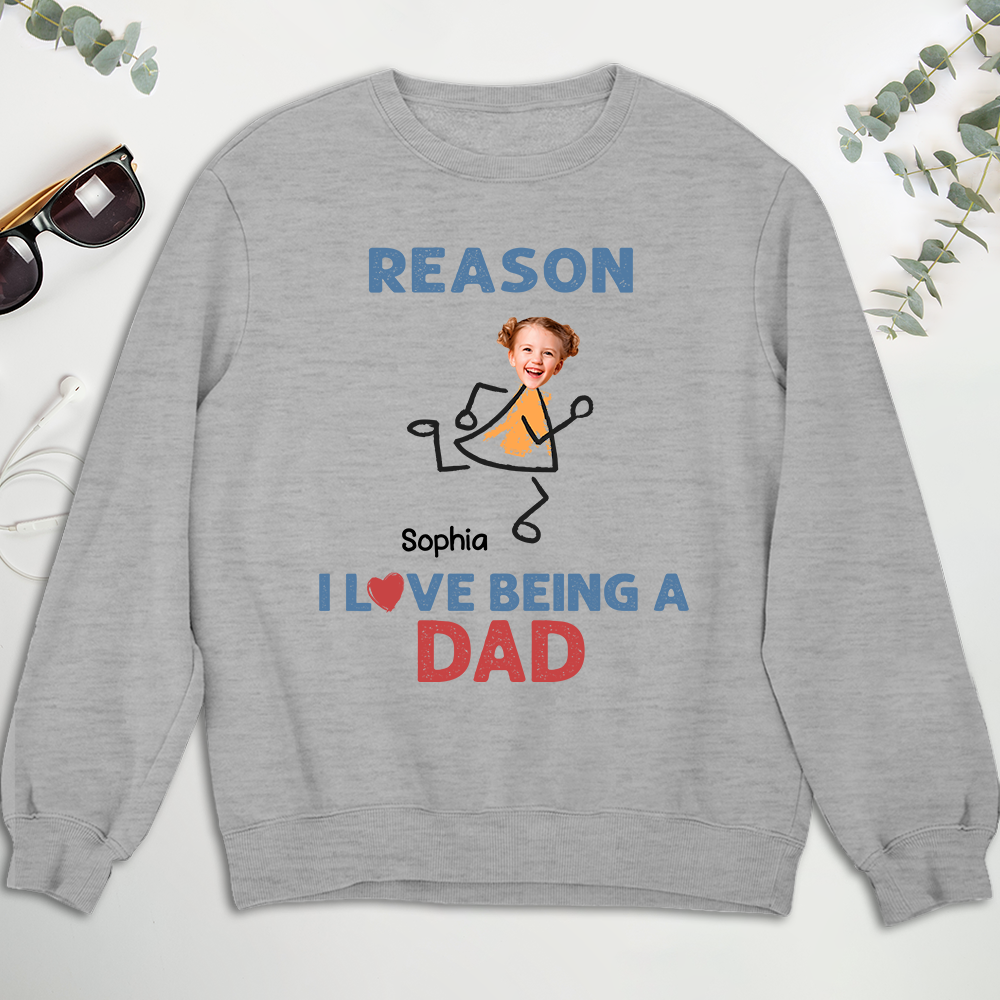 Custom Photo Christmas & Birthday Keepsake Gift • Reasons I Love Being Dad Grandpa - Personalized Shirt