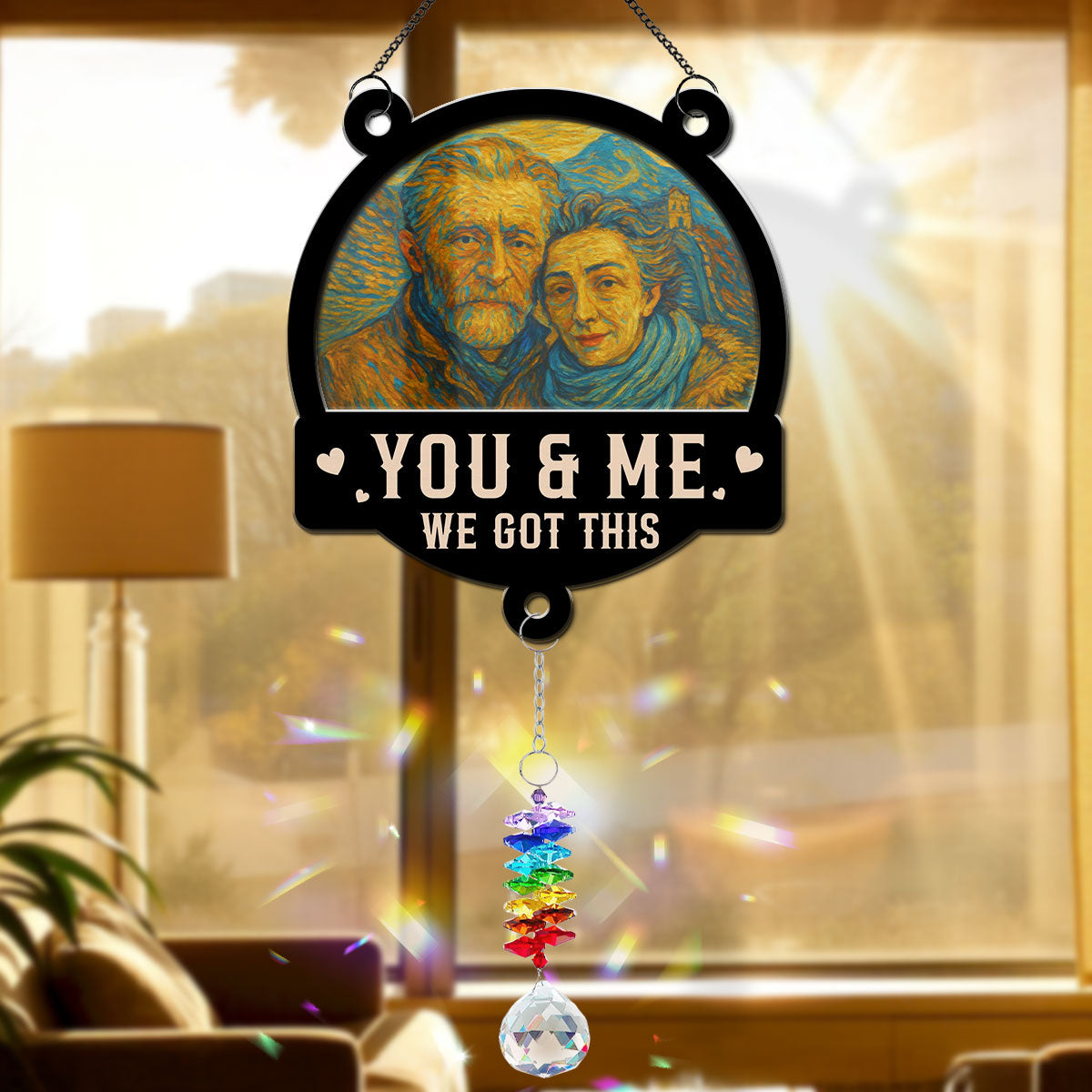 Custom Photo Couple Hanging Decor, Anniversary Valentine's Day Gifts • We Got This Until Our Last Breath - Personalized Suncatcher With Crystal Rainbow Charm