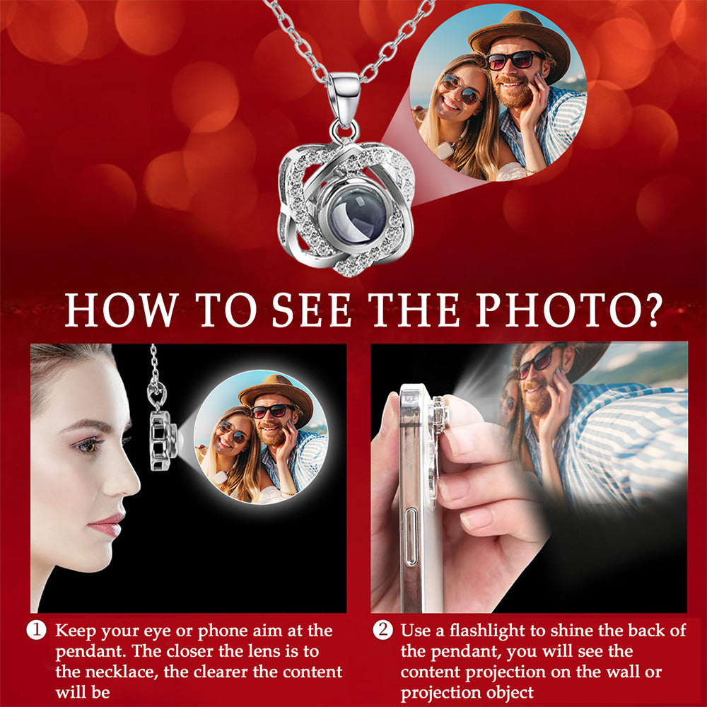 My Soulmate My Everything - Personalized Preserved Rose With Projection Necklace