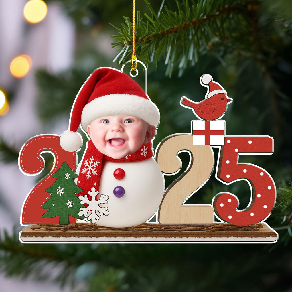 Custom Photo Family First Christmas Ornament • Cute Christmas - Personalized Acrylic Ornament