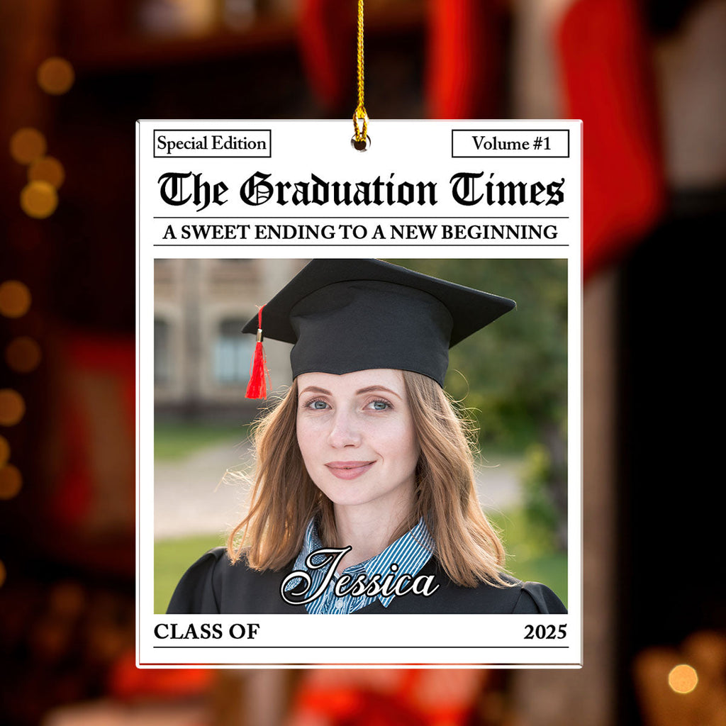 Custom Photo Family Ornament, Christmas Gift for Family Members • The Graduation Times - Personalized Acrylic Ornament