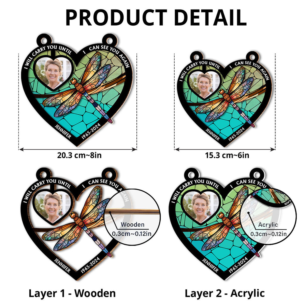 Custom Photo Memorial Hanging Decor, Remembrance Keepsake • Your Wings Were Ready - Personalized Suncatcher