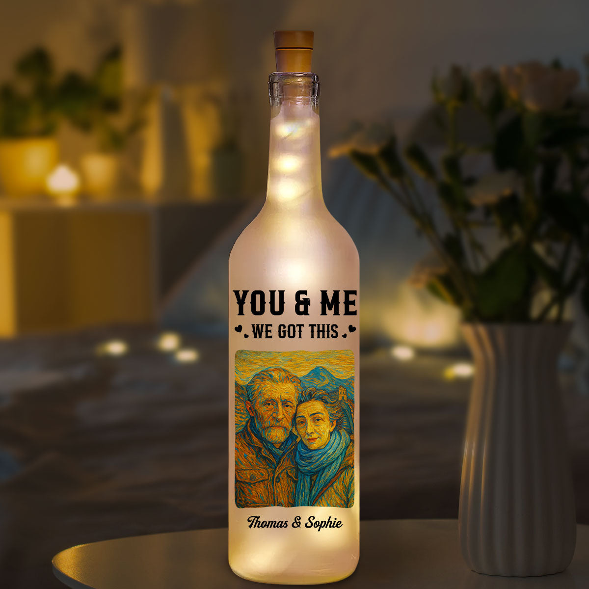 You And Me We Got This - Personalized Bottle Lamp