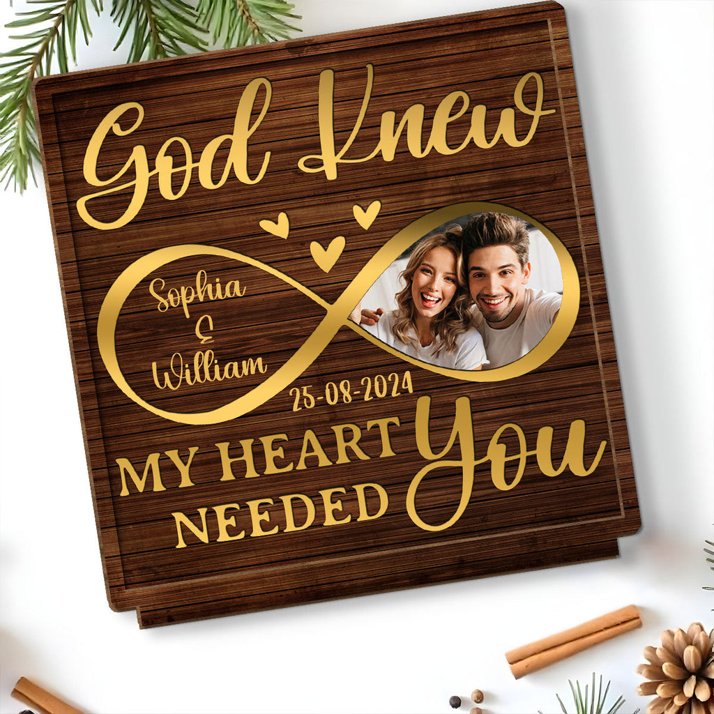 Custom Couple's Decor, Anniversary & Wedding Gift • I Need You Love - Personalized 2-Layer Wood Plaque With Flat Base