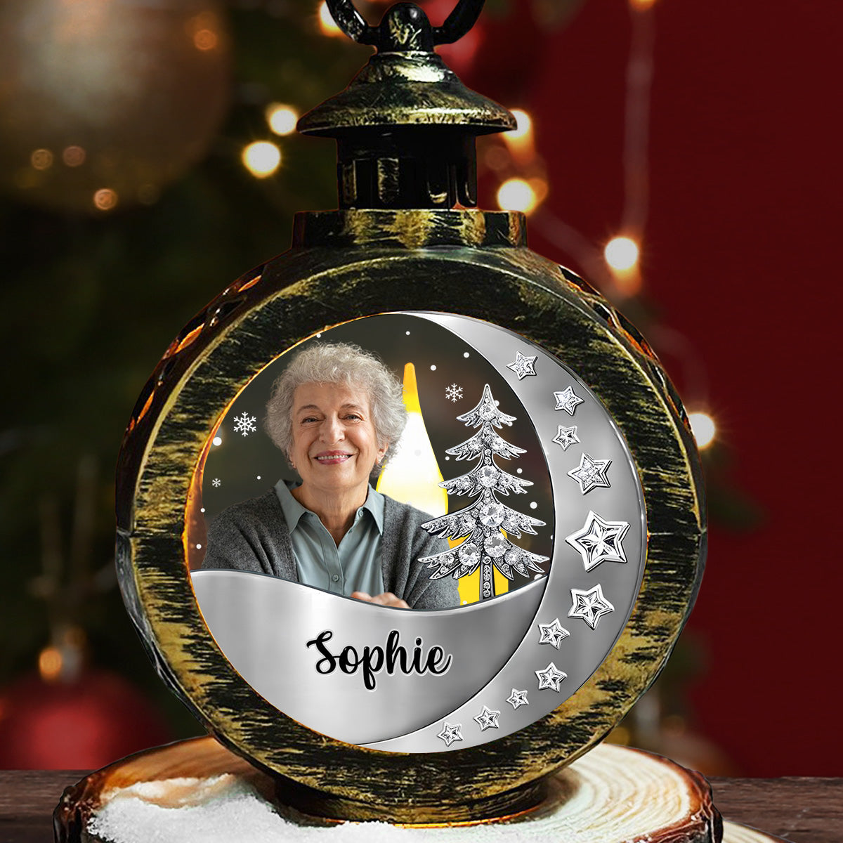 Custom Photo Memorial Christmas Night Light, Remembrance Gifts • Still With You - Personalized 3D Effect Christmas Lantern