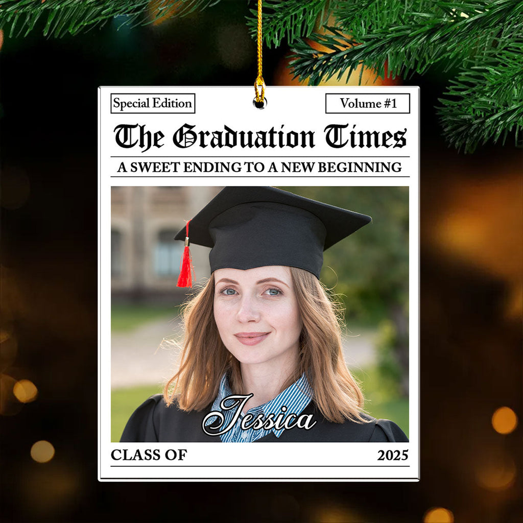 Custom Photo Family Ornament, Christmas Gift for Family Members • The Graduation Times - Personalized Acrylic Ornament
