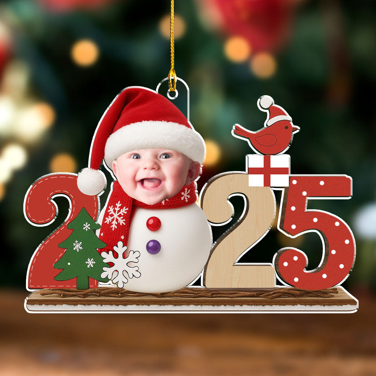 Custom Photo Family First Christmas Ornament • Cute Christmas - Personalized Acrylic Ornament