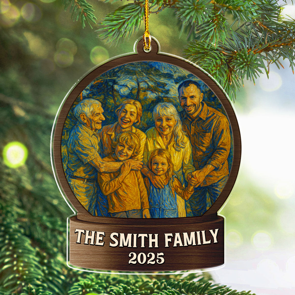 Custom Photo Family Ornament, Christmas Gift for Family Members • Home Sweet Home - Personalized Acrylic Ornament