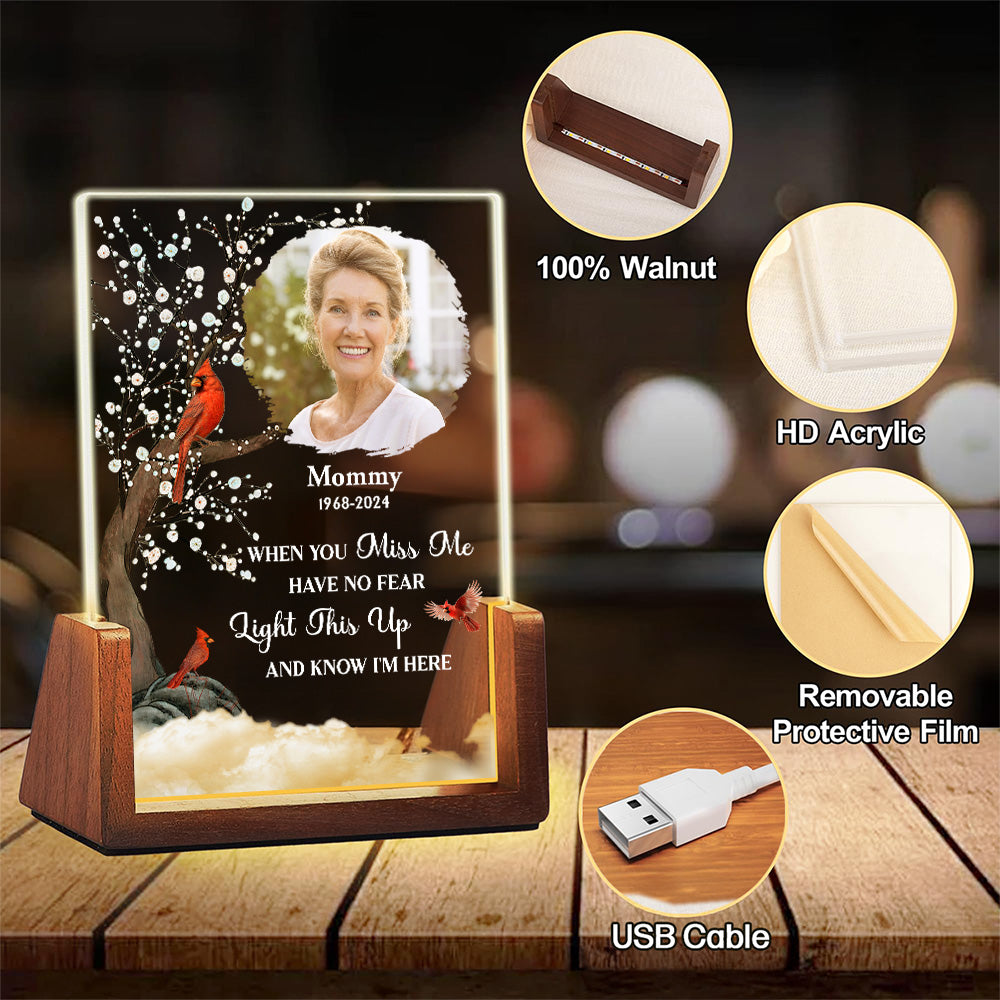 Custom Photo Memorial Gift, Sympathy Keepsake For Loved Ones • Light This Up - Personalized Night Light