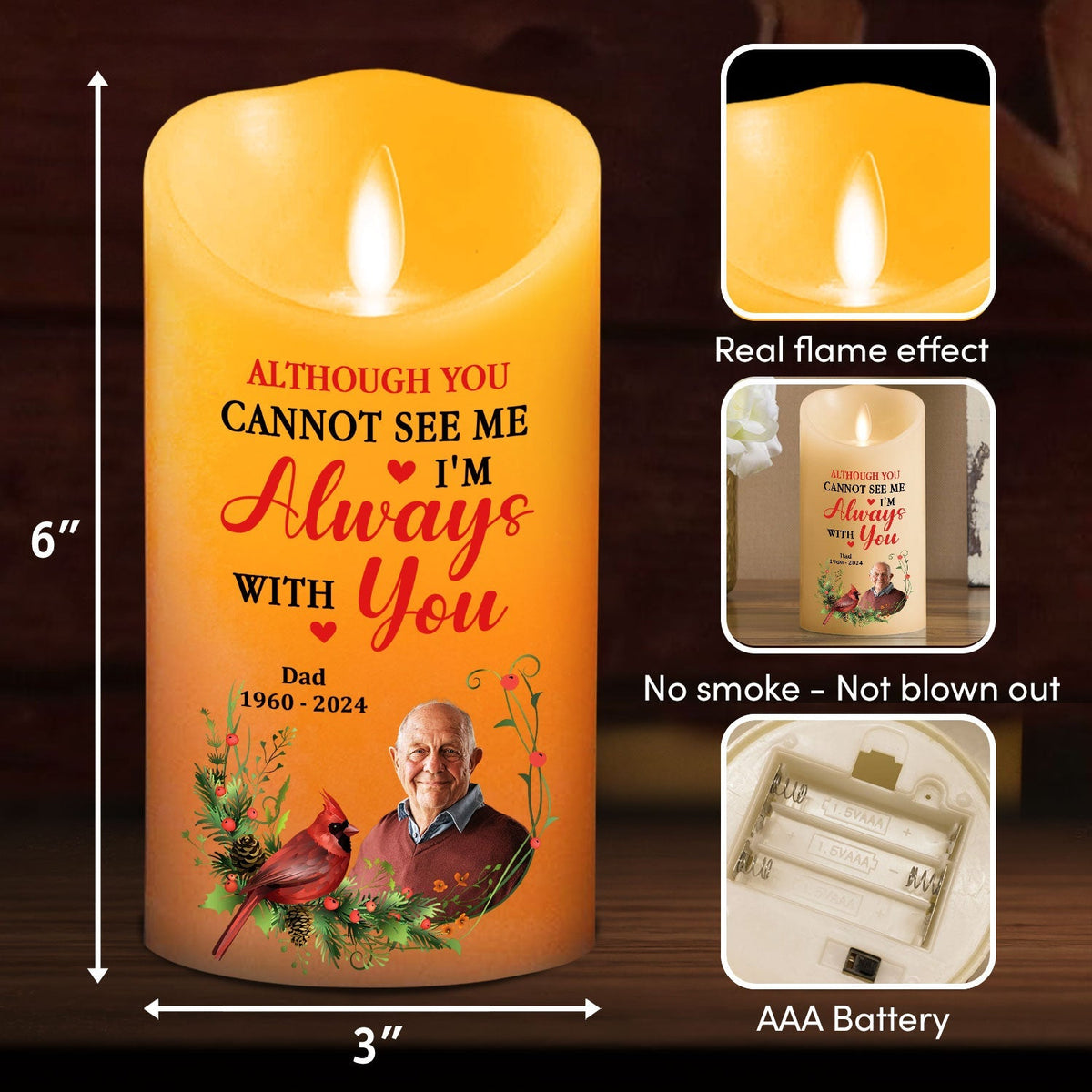 I Am Always With You - Personalized LED Candle