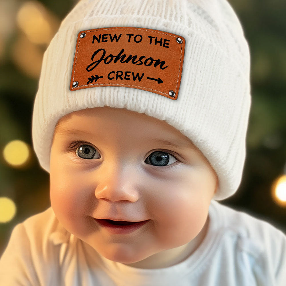 Custom Newborn Baby Beanie, Christmas Birthday Gift • New To The Crew - Personalized Beanie